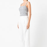 Sequin Embellished Knit Crop Top