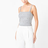 Sequin Embellished Knit Crop Top