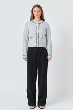 Sequins Trim Cardigan