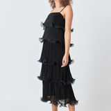 Pleated Tiered Long Dress
