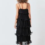 Pleated Tiered Long Dress