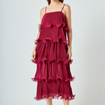 Pleated Tiered Long Dress