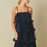 Pleated Tiered Long Dress