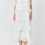 Pleated Tiered Long Dress