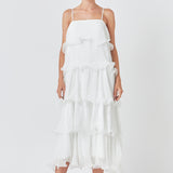 Pleated Tiered Long Dress