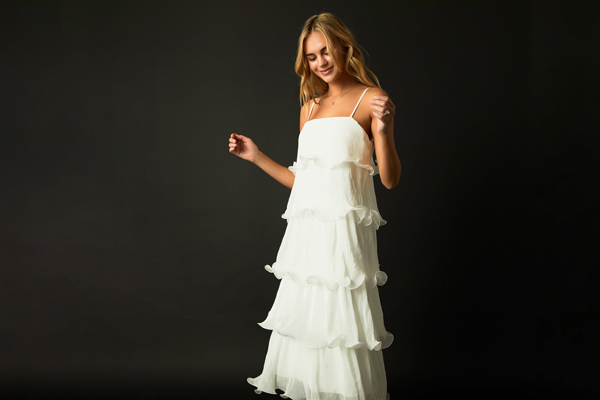Pleated Tiered Long Dress featured in "The Wedding Edit"