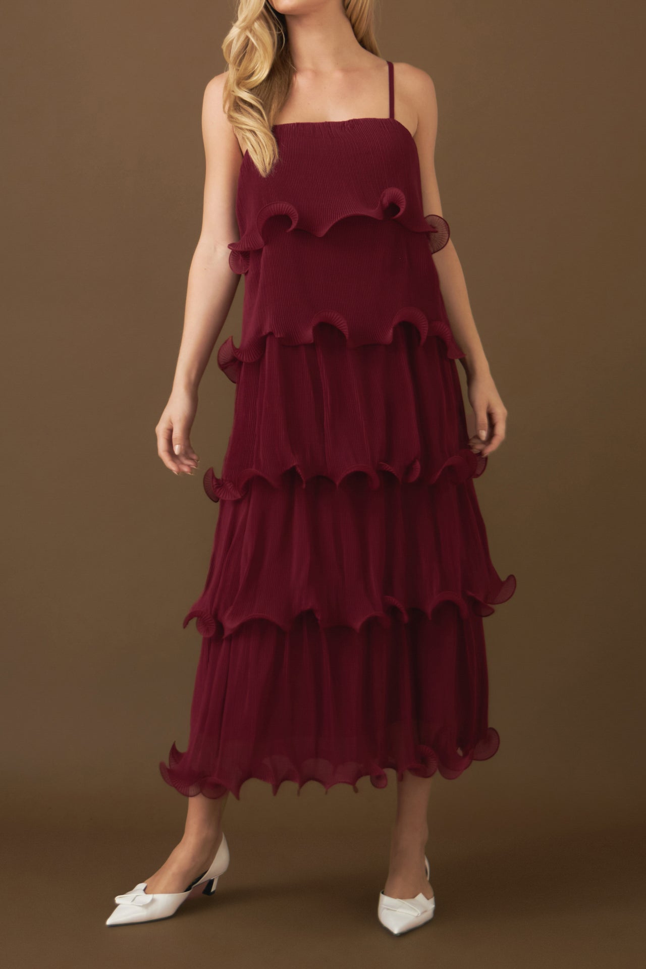 Endless Rose - Pleated Tiered Long Dress - Dresses in Women's Clothing available at endlessrose.com