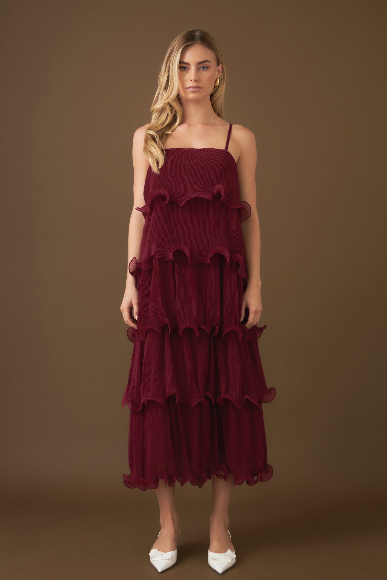 Endless Rose - Pleated Tiered Long Dress - Dresses in Women's Clothing available at endlessrose.com