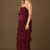 Pleated Tiered Long Dress