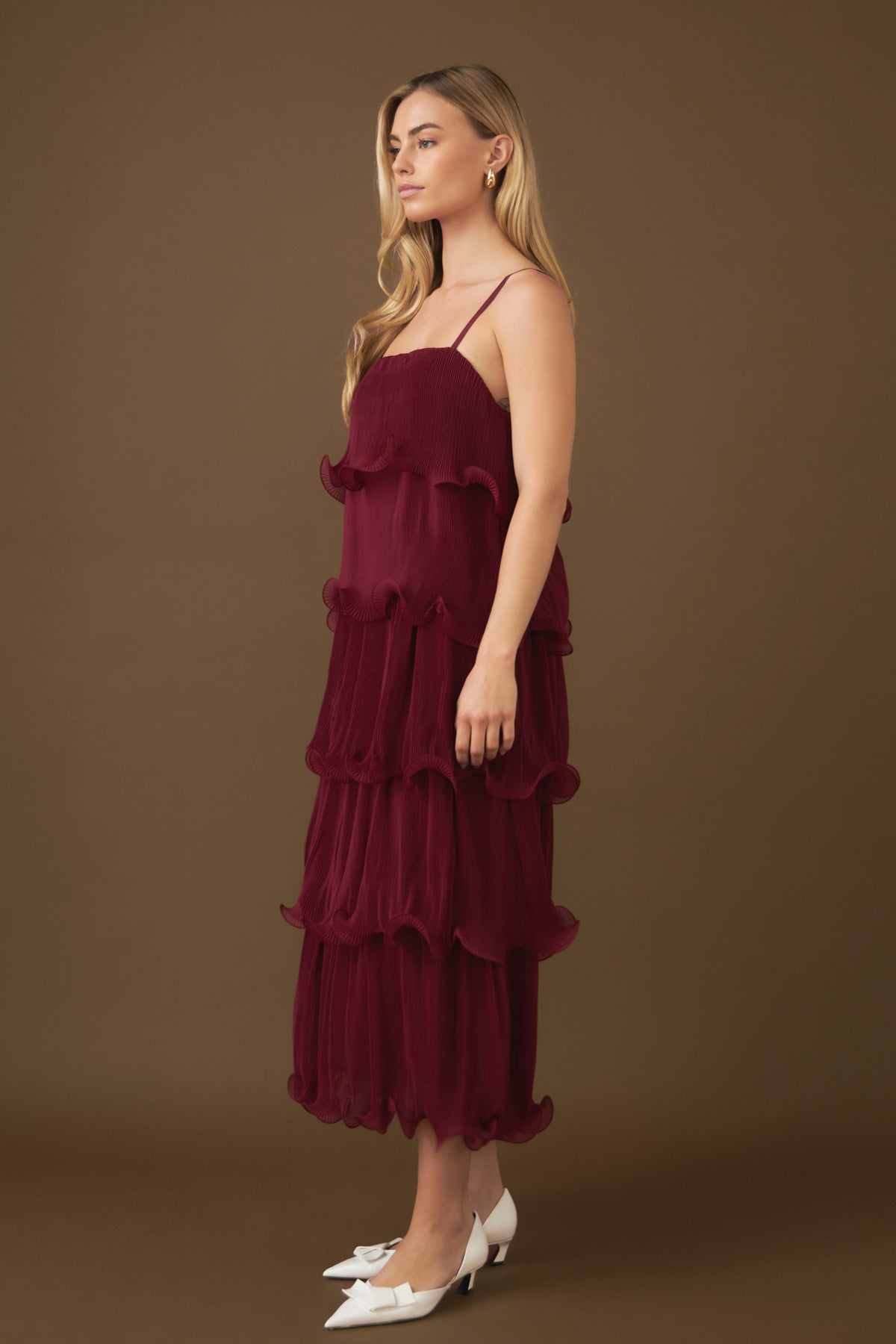Pleated Tiered Long Dress