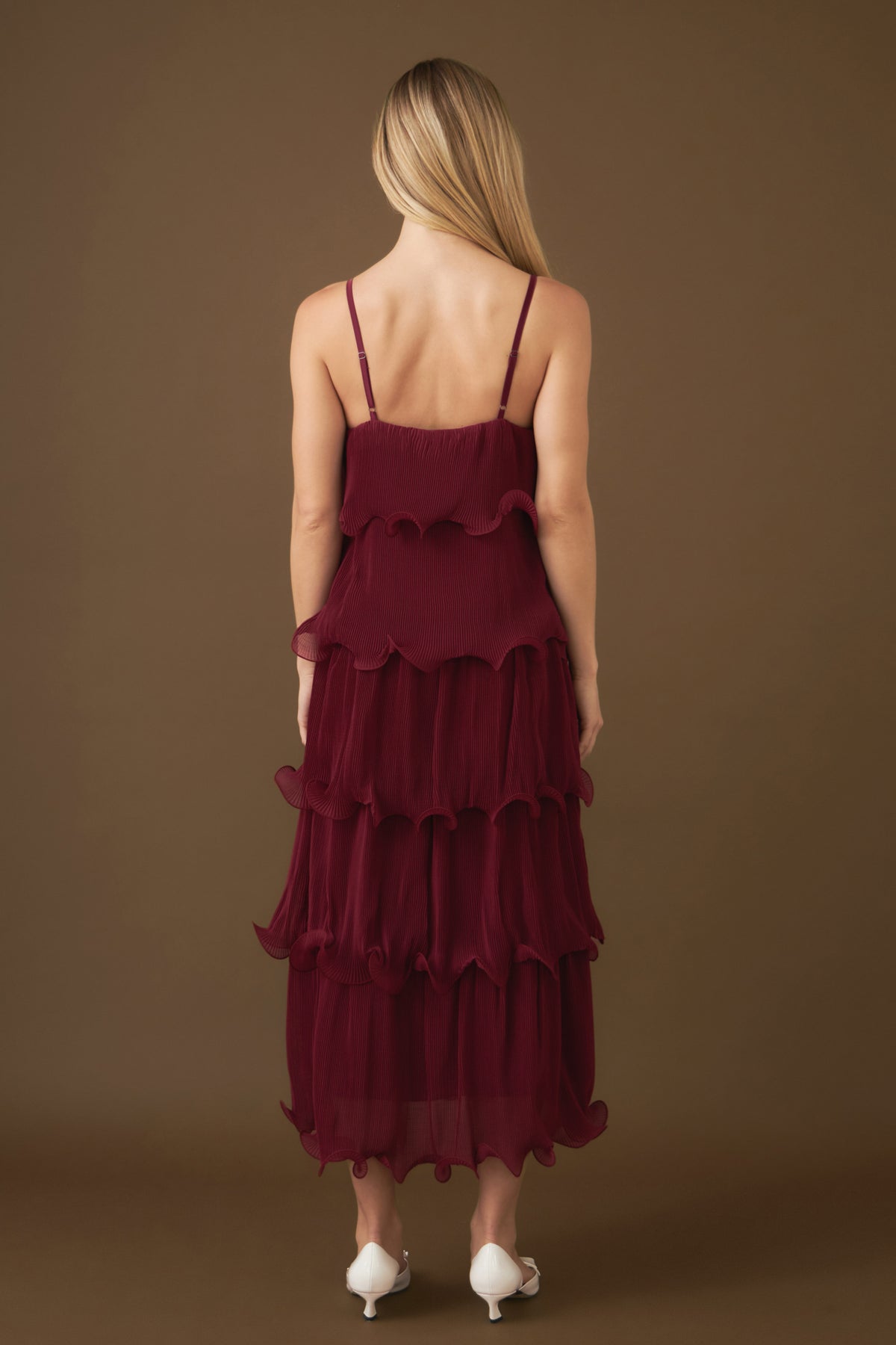 Pleated Tiered Long Dress