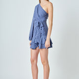 One Shoulder Chiffon Mini Dress
