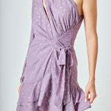 One Shoulder Chiffon Mini Dress