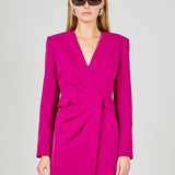 Drapped V-neckline Blazer Romper