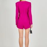 Drapped V-neckline Blazer Romper