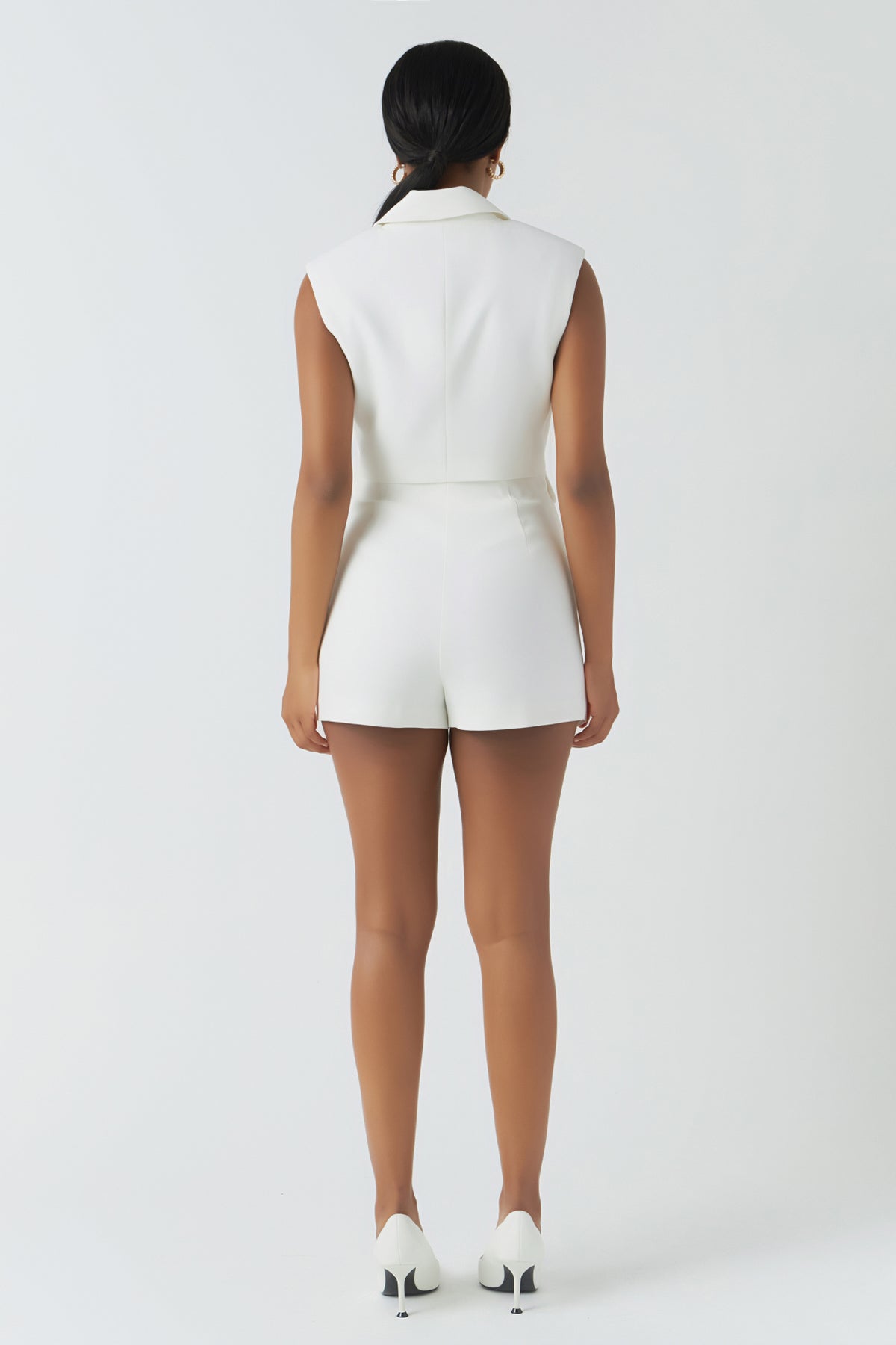 Sleeveless Blazer Romper