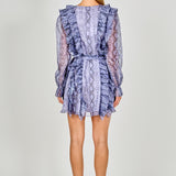 Button Down Long Sleeve Ruffled Mini Dress