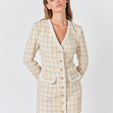 Premium Long Sleeve Tweed Mini Dress