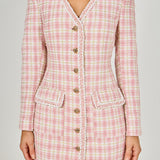 Premium Long Sleeve Tweed Mini Dress