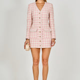 Premium Long Sleeve Tweed Mini Dress