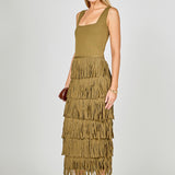 Knit Fringe Long Dress