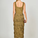 Knit Fringe Long Dress