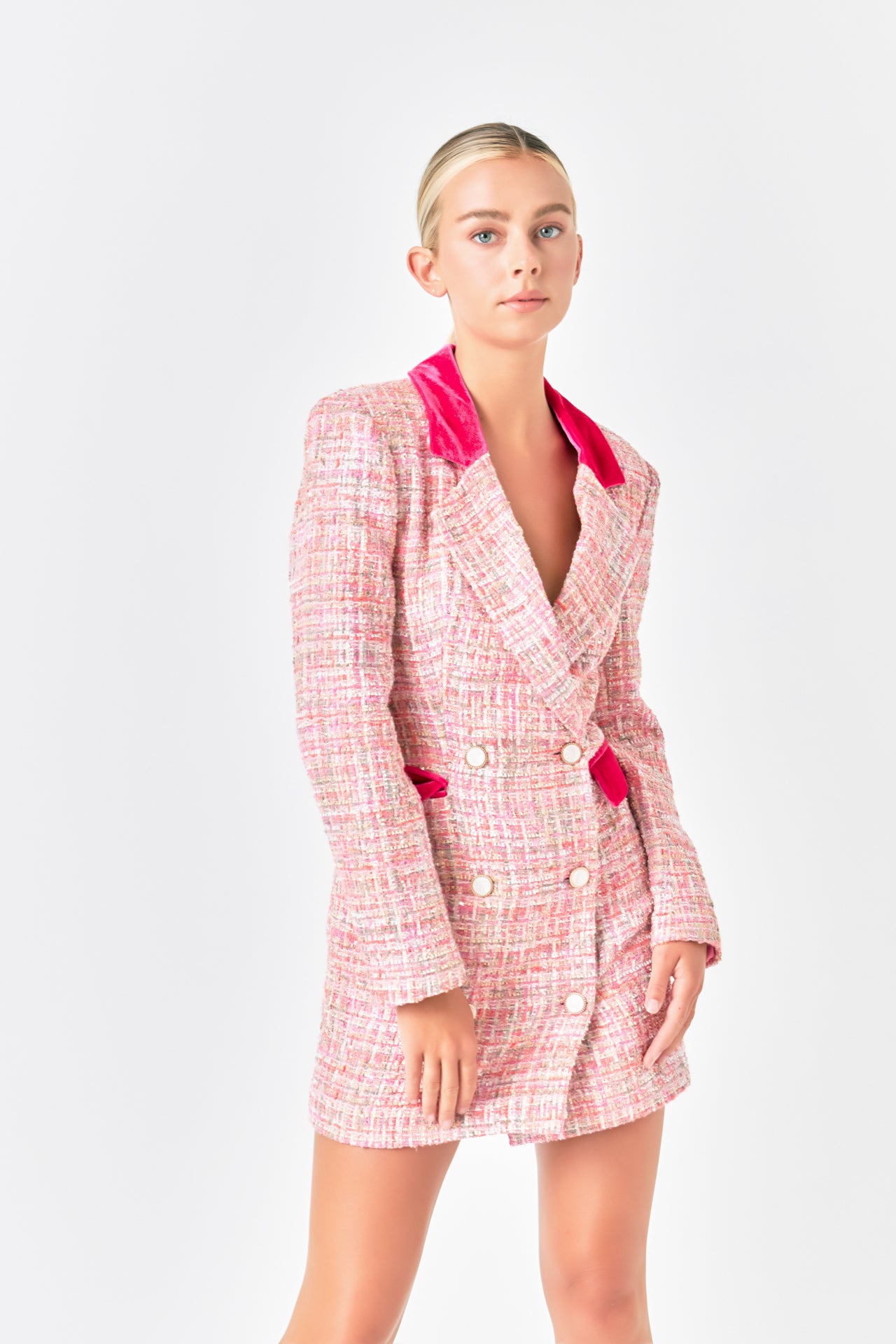Premium Tweed Blazer Dress – Endless Rose