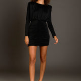 Fluid Shoulder Pad Mini Dress