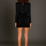 Fluid Shoulder Pad Mini Dress
