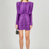Fluid Shoulder Pad Mini Dress