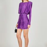 Fluid Shoulder Pad Mini Dress
