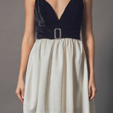 Fancy Mixed Media Mini Dress