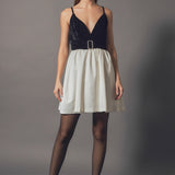Fancy Mixed Media Mini Dress