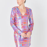 Check Pattern Sequins Dress