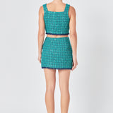 Premium Cropped Tweed Tank Top