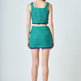 Premium Sequin Tweed Mini Skirt