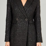 Premium Sequin Tweed Blazer Romper