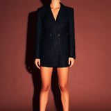 Premium Sequin Tweed Blazer Romper