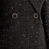 Premium Sequin Tweed Blazer Romper