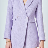 Premium Sequin Tweed Blazer Romper