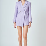 Premium Sequin Tweed Blazer Romper