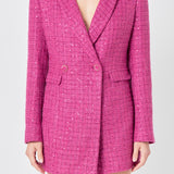 Premium Sequin Tweed Blazer Romper