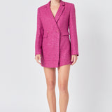 Premium Sequin Tweed Blazer Romper