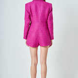 Premium Sequin Tweed Blazer Romper