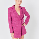 Premium Sequin Tweed Blazer Romper