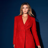 Premium Sequin Tweed Blazer Romper