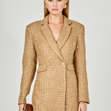 Premium Sequin Tweed Blazer Romper