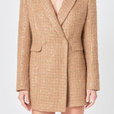 Premium Sequin Tweed Blazer Romper