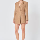 Premium Sequin Tweed Blazer Romper