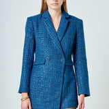 Premium Sequin Tweed Blazer Romper